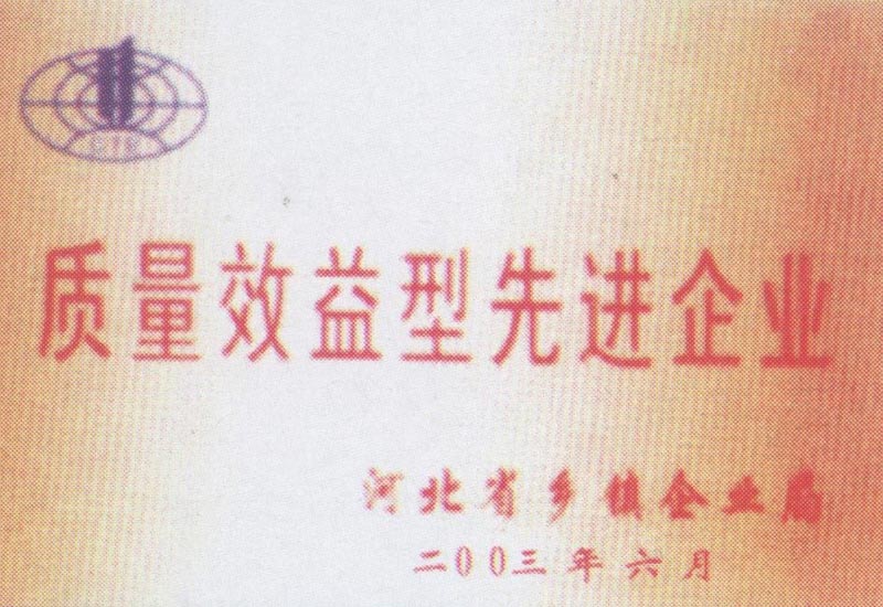 質(zhì)量效益型先進企業(yè)